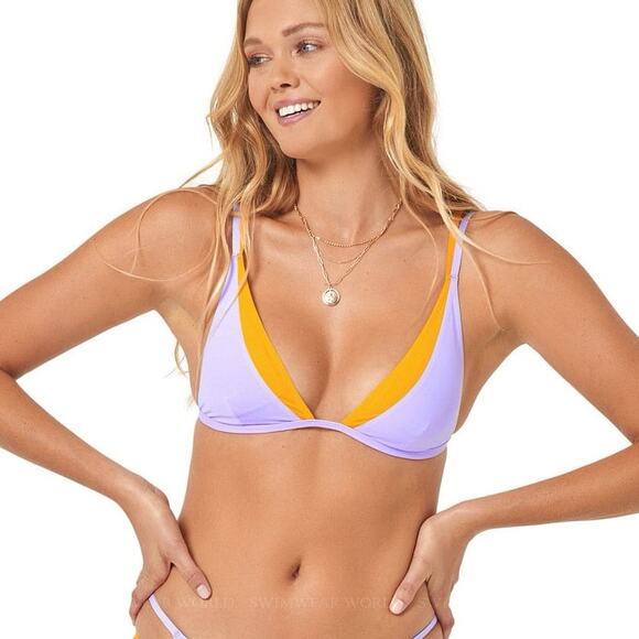 L*Space Finneas Bikini Top Purple Orange size Large - Picture 1 of 7
